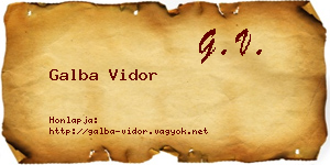 Galba Vidor névjegykártya